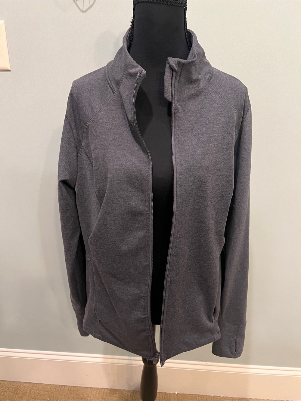 all in motion Charcoal Gray Zip-Front Utility Jacket